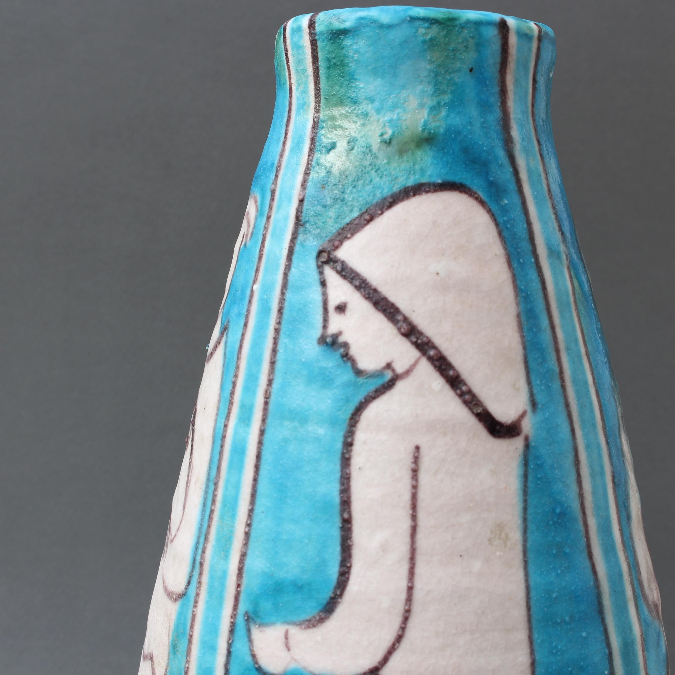 Vase décoratif en céramique italienne de C.A.S. Vietri 