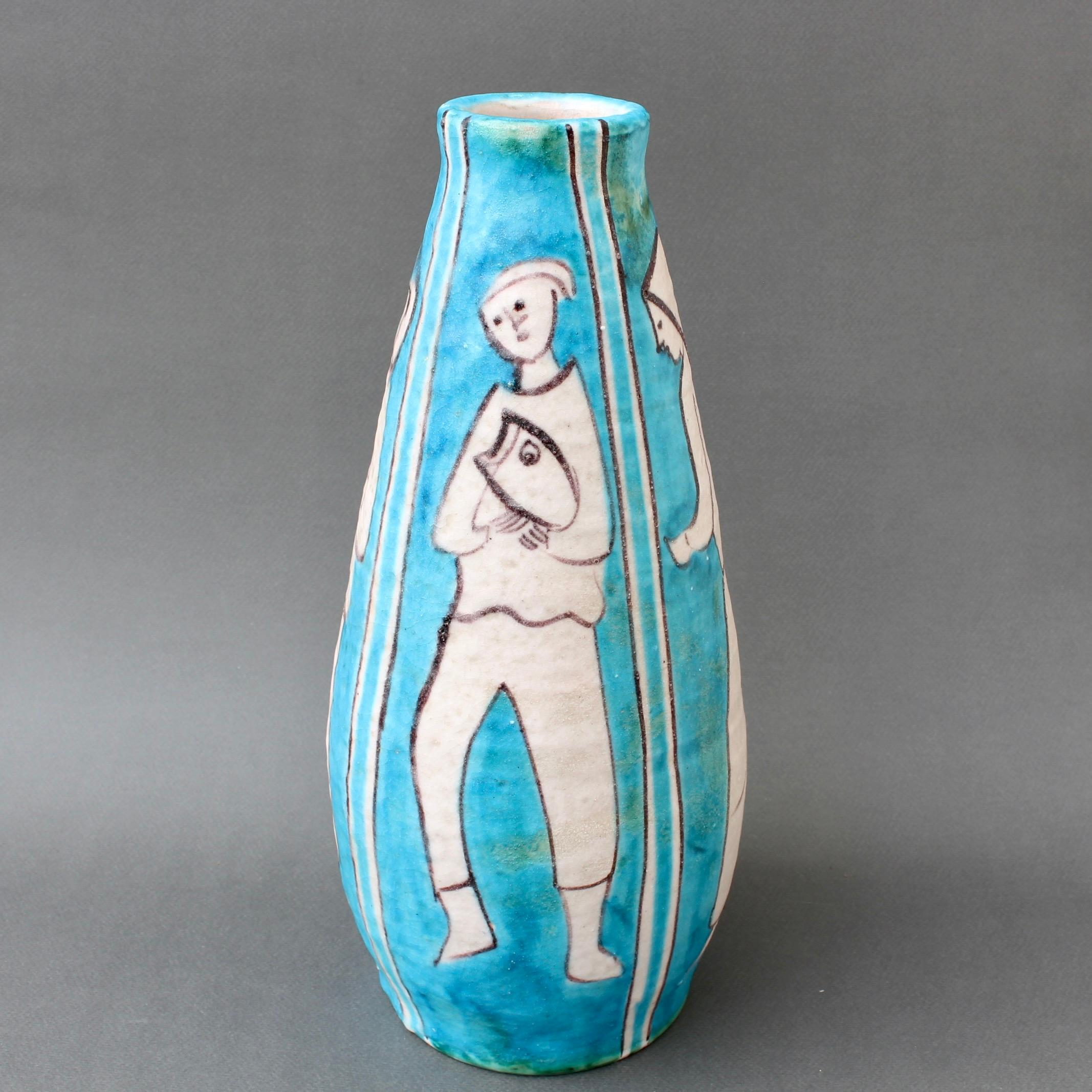Decorative Vintage Italian Ceramic Vase by C.A.S. Vietri 'circa 1950s' For Sale 11
