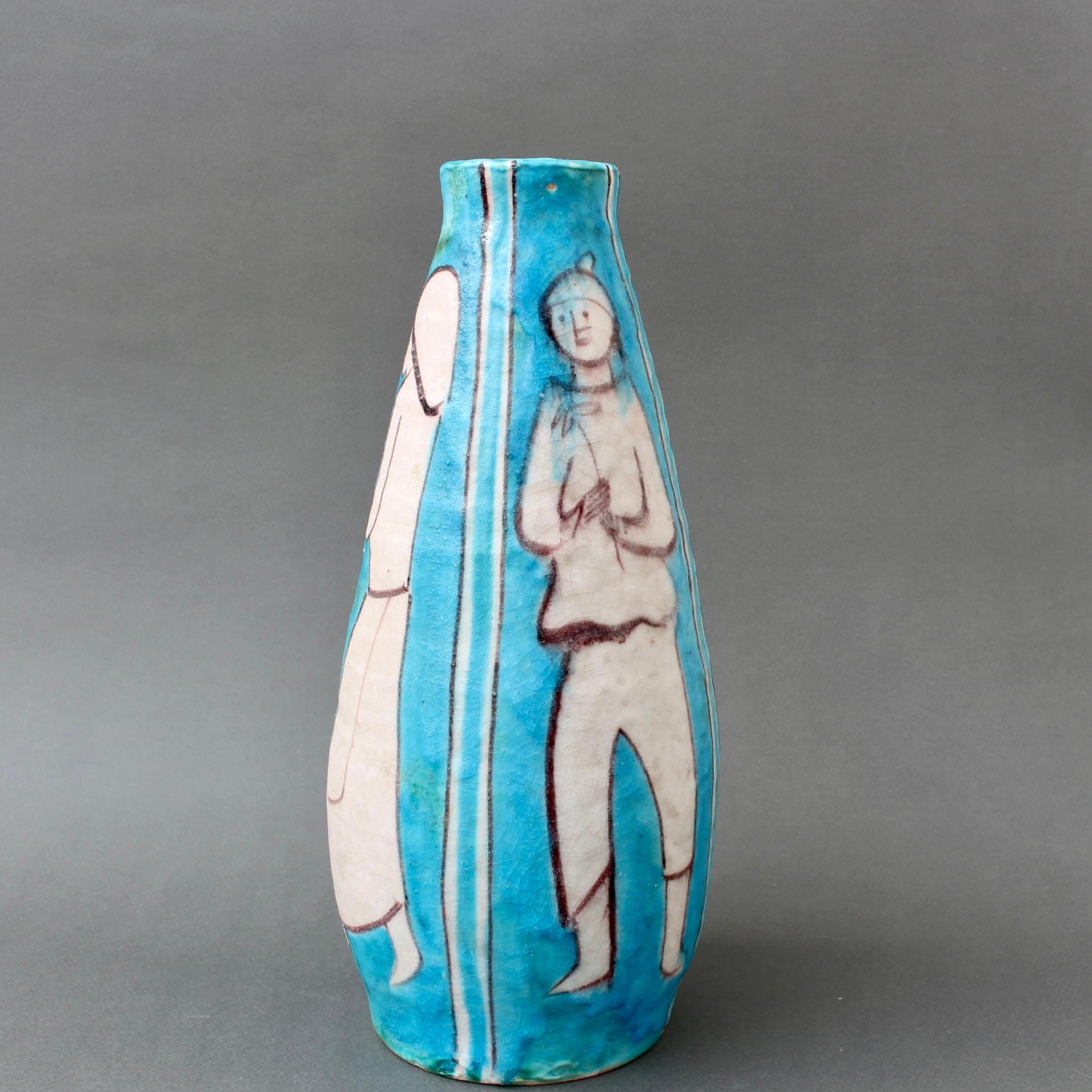 Mid-Century Modern Decorative Vintage Italian Ceramic Vase by C.A.S. Vietri 'circa 1950s' For Sale