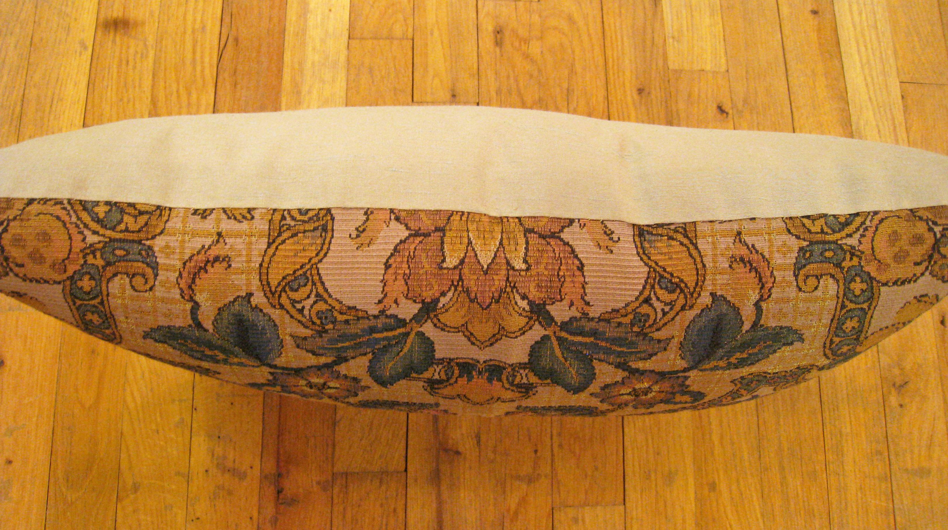 Decorative Vintage Jacquard Tapestry Pillow with Art Deco Motifs Allover  In Good Condition For Sale In New York, NY