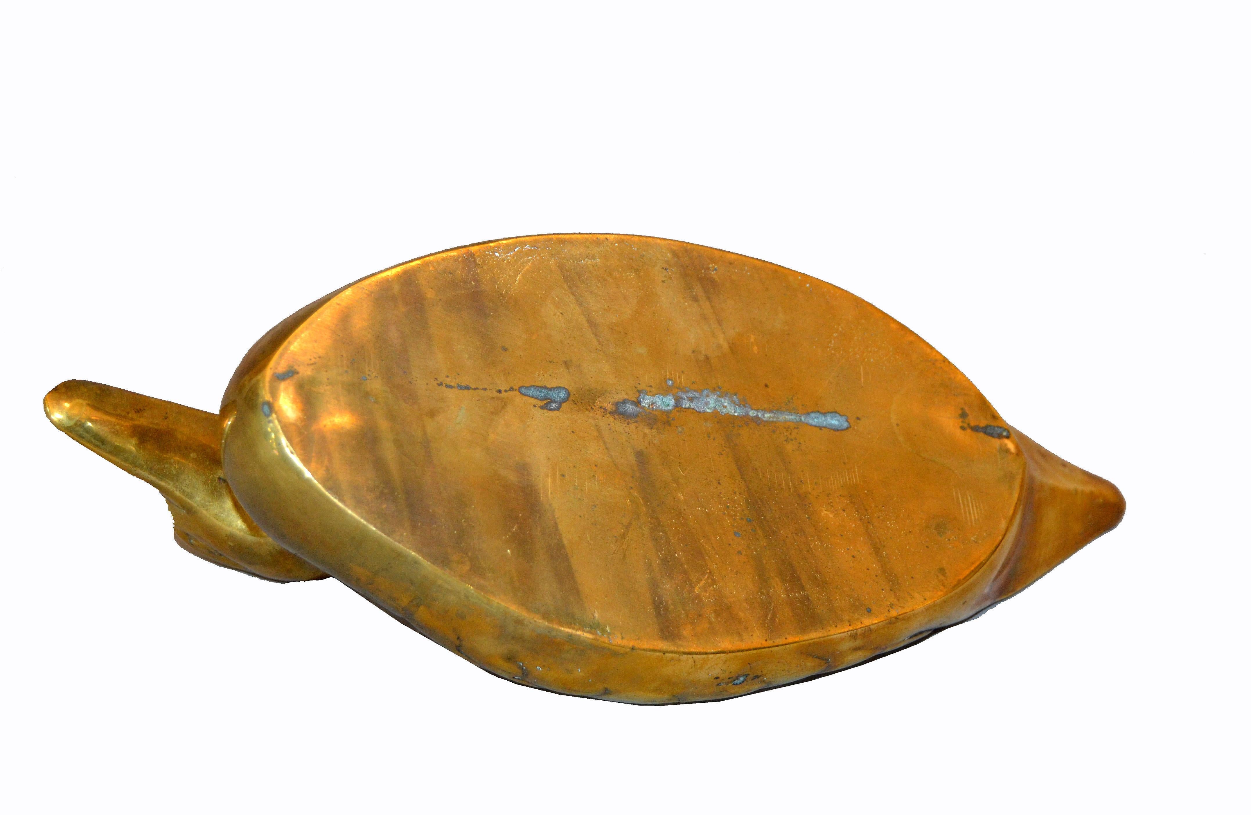 Decorative Vintage Lidded Cast Brass Duck Box, Jewelry Box, Desk Accessory 3