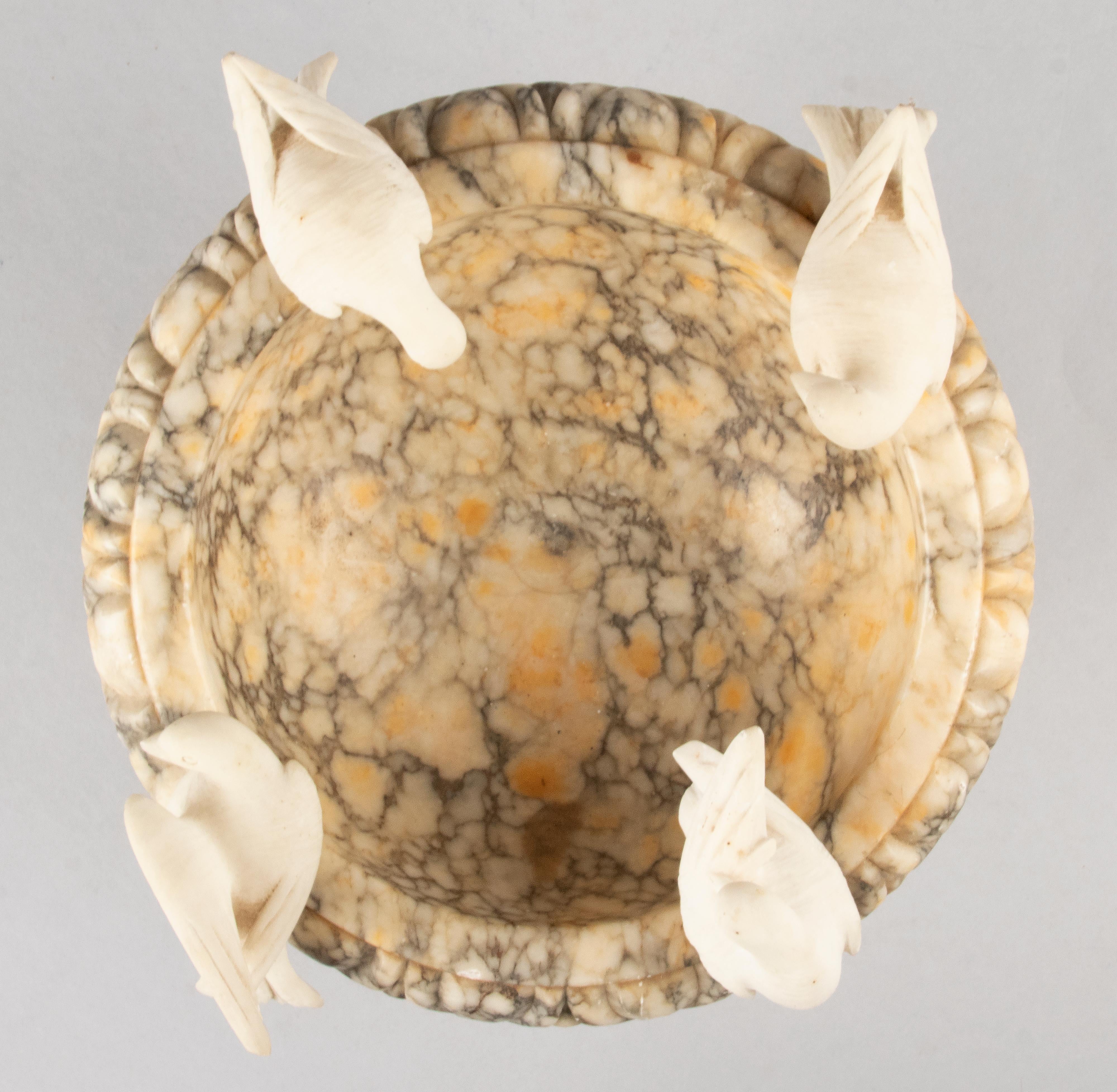 Decorative Vintage Marble Bowl with Birds 1