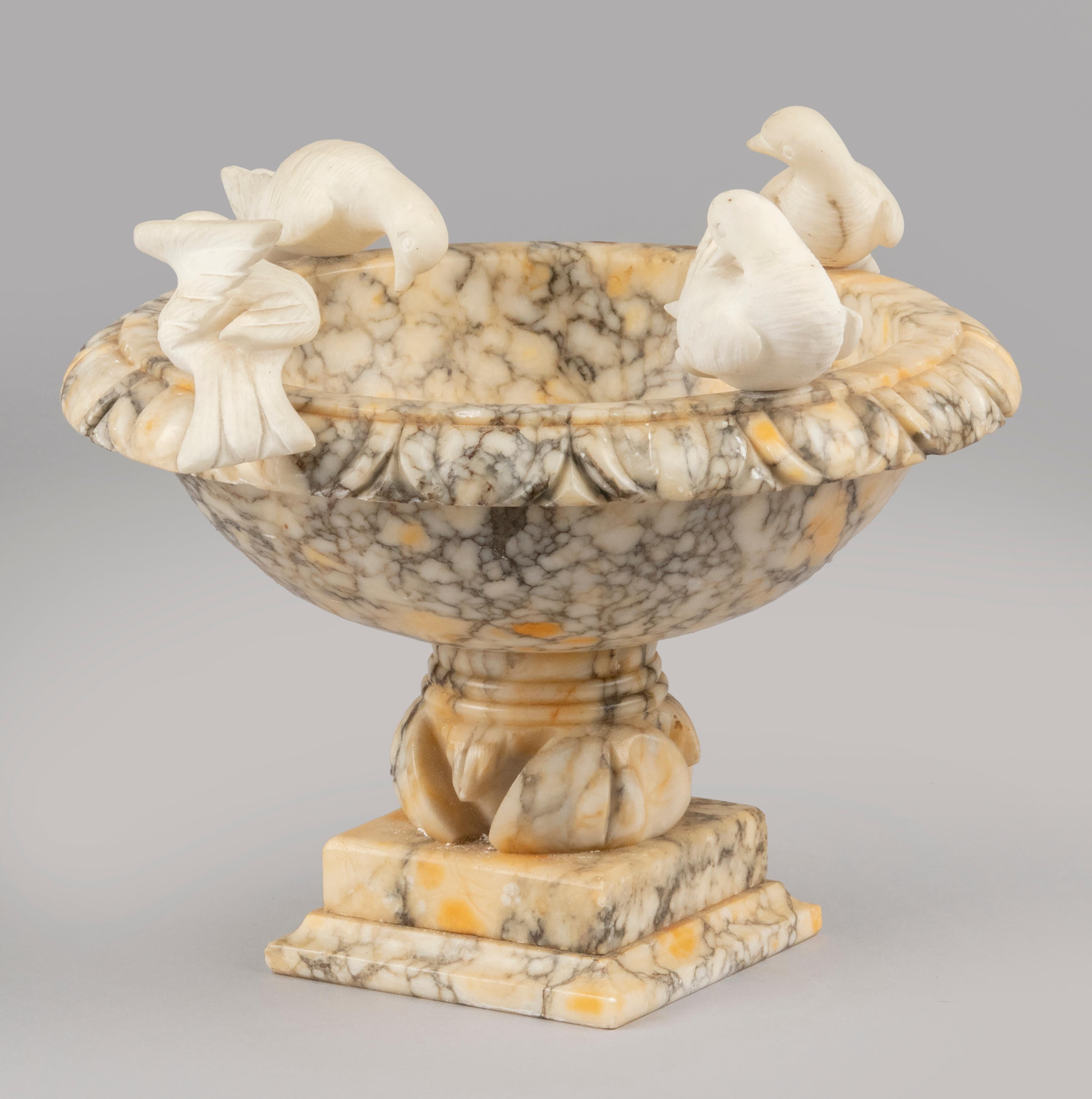 Decorative Vintage Marble Bowl with Birds 2