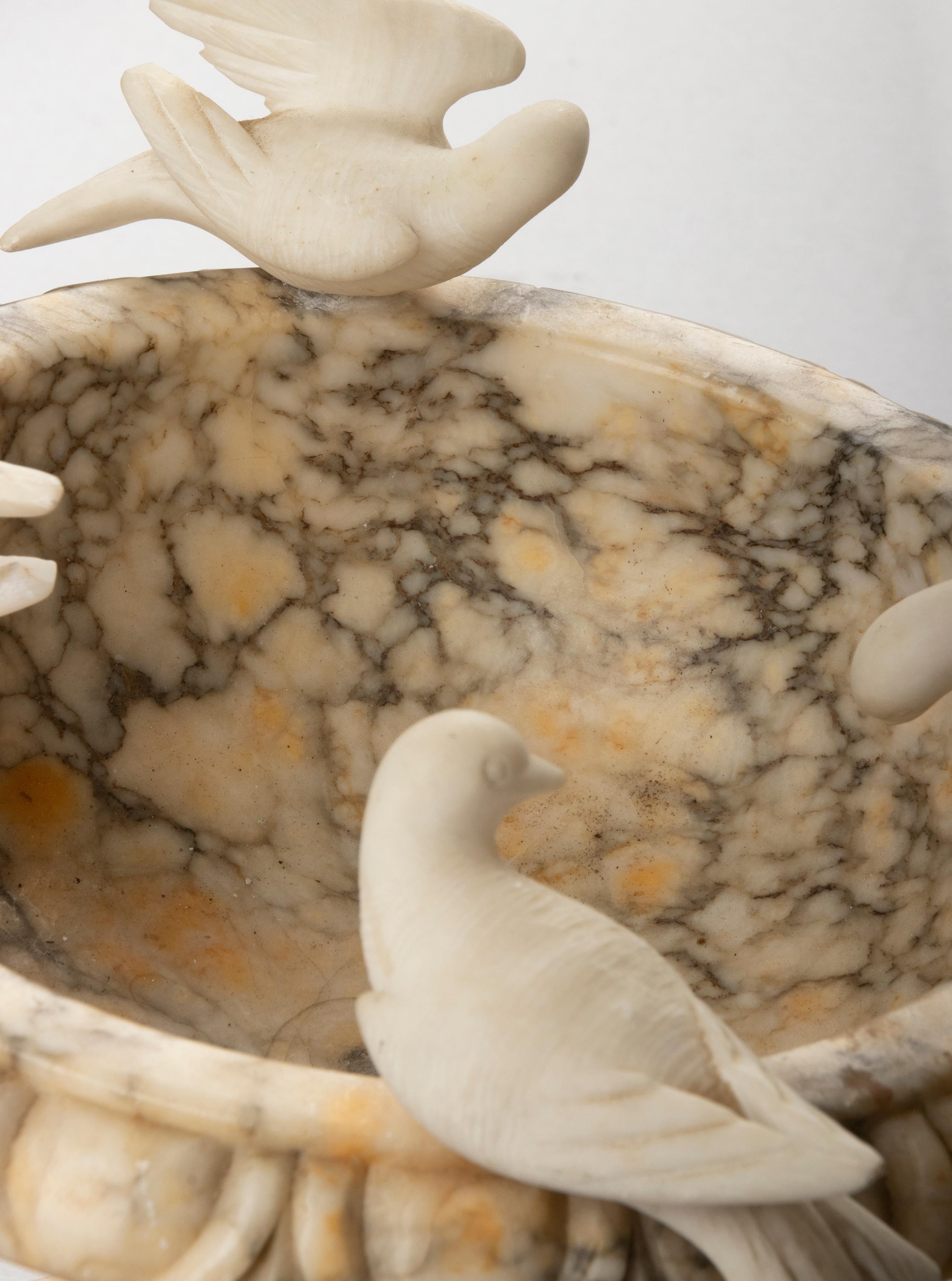 Decorative Vintage Marble Bowl with Birds 6