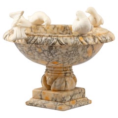 Decorative Vintage Marble Bowl with Birds