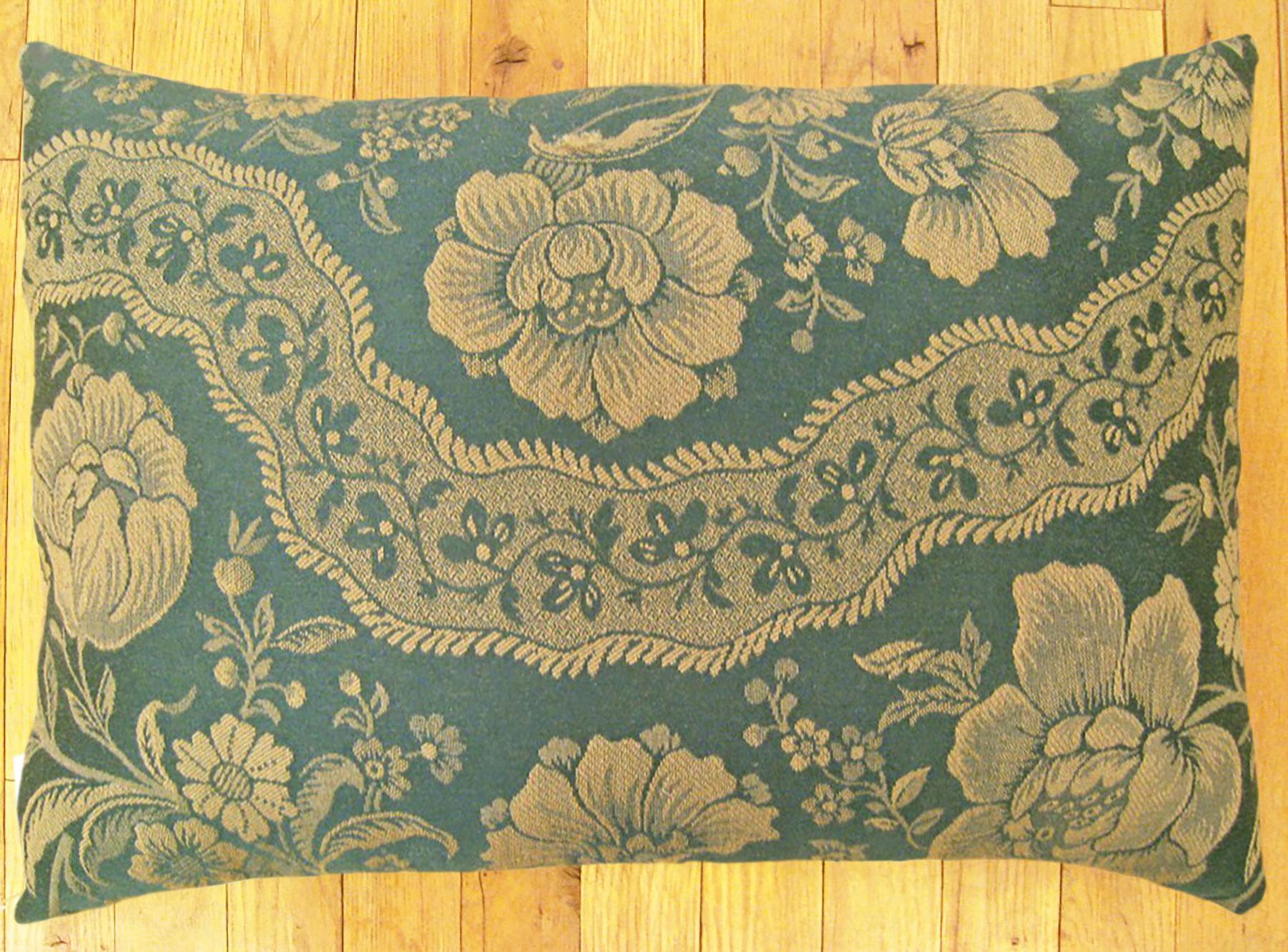 Vintage Decorative Pillow with Floral Chinoiserie ; size 1'9” x 1'3”.

A vintage decorative pillow with floral chinoiserie, size 1'9
