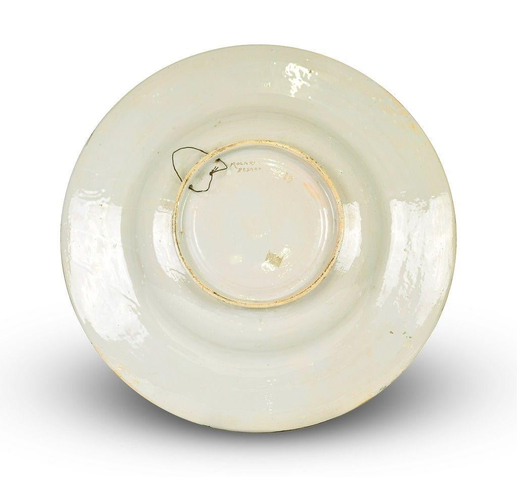 Decorative Vintage Plate, by Molaroni Pesaro, 20th Century In Good Condition For Sale In Roma, IT
