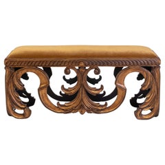 Decorative Vintage Rococo Louis XIV Style Giltwood Bench Seat