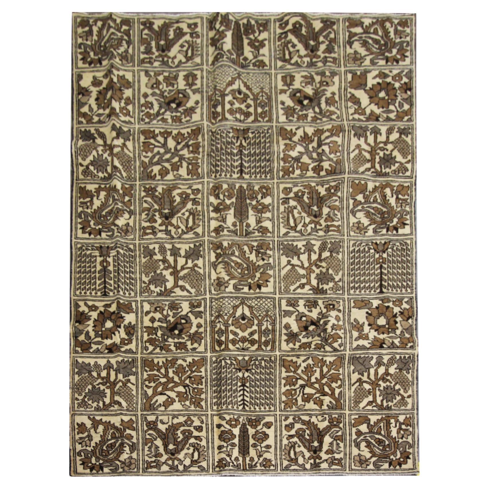 Decorative Vintage Rug, Oak Brown Carpet, Tree of Life All Over Rugs For Sale