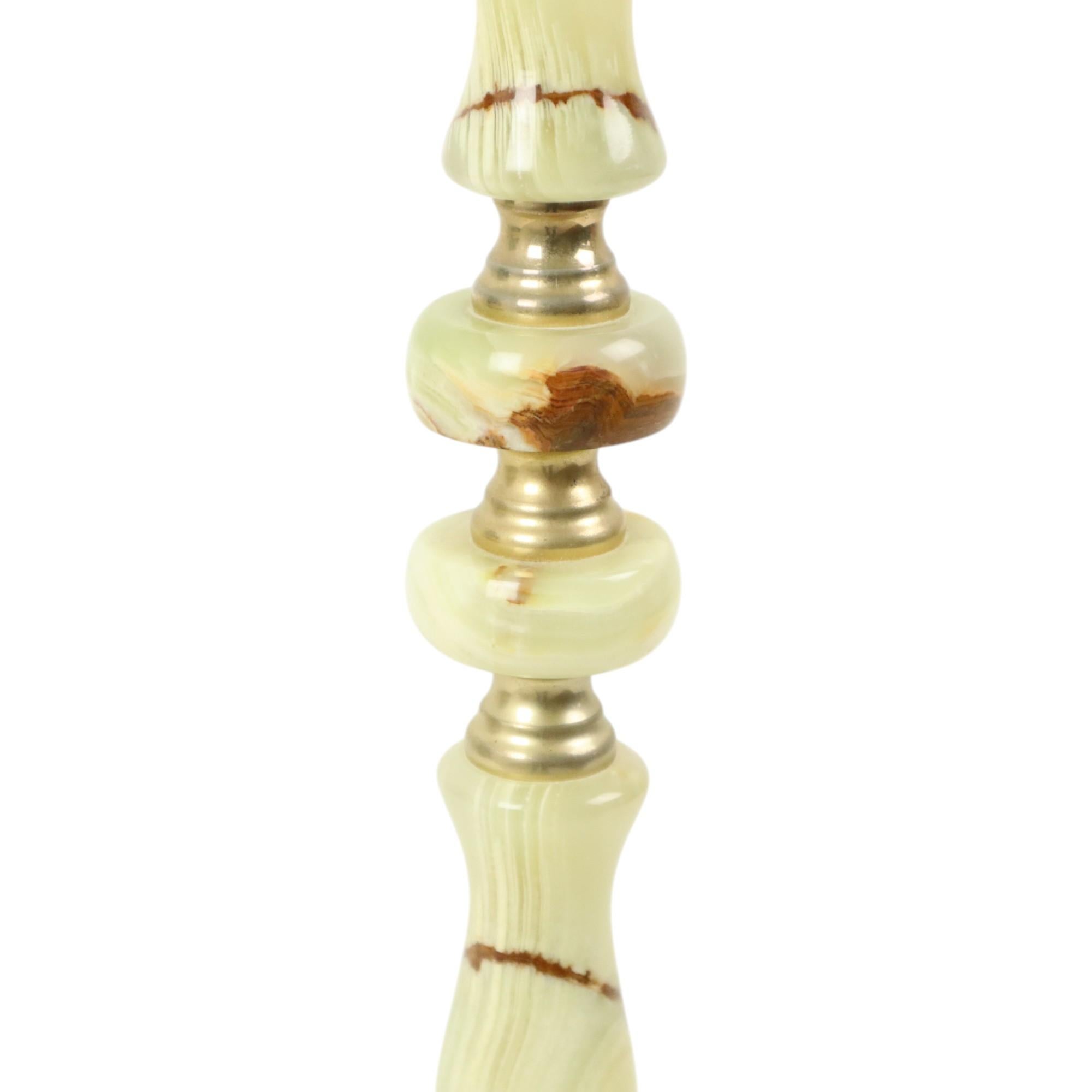 Decorative Vintage Standing Ashtray Made of Brass and Onyx Marble For Sale 1