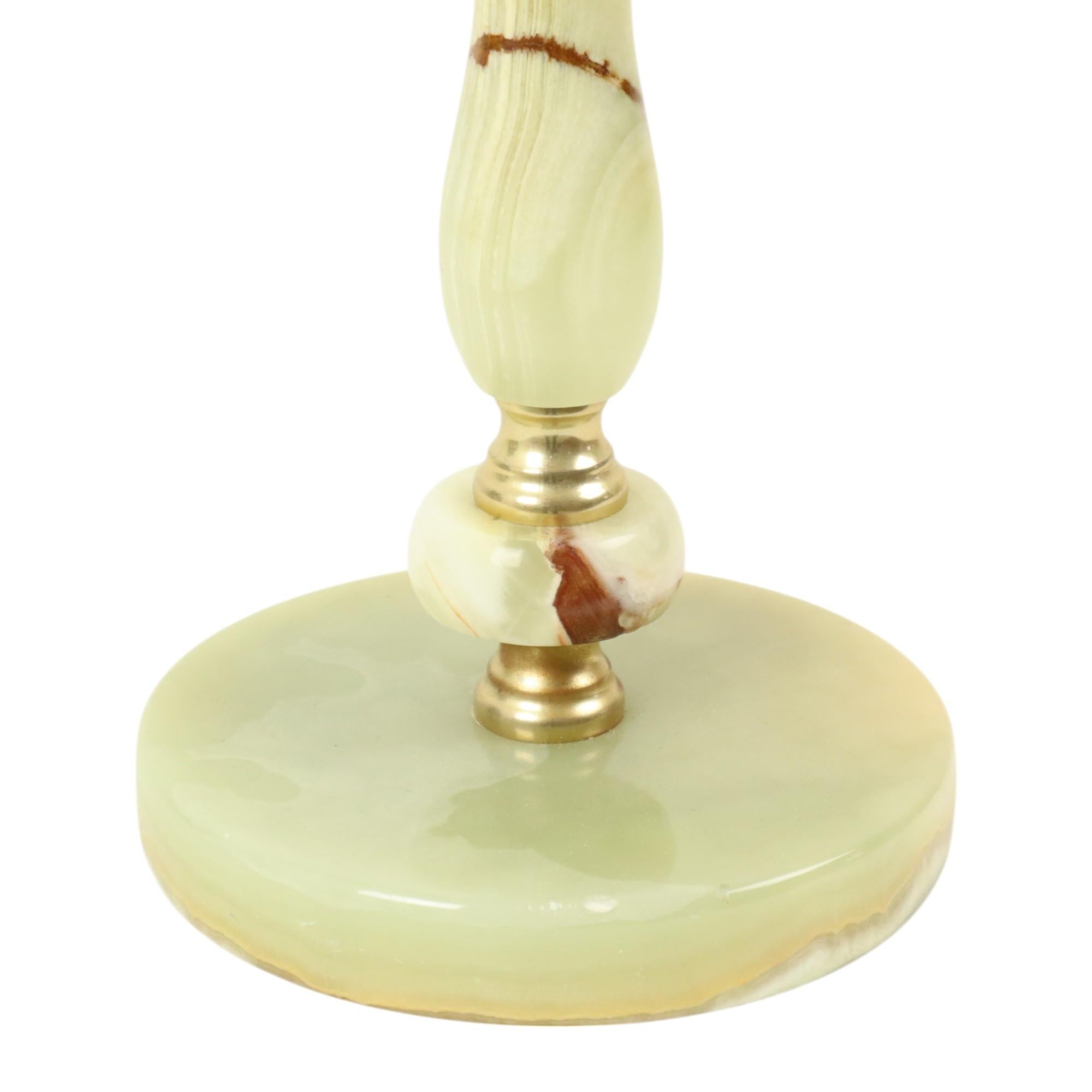 Decorative Vintage Standing Ashtray Made of Brass and Onyx Marble For Sale 2