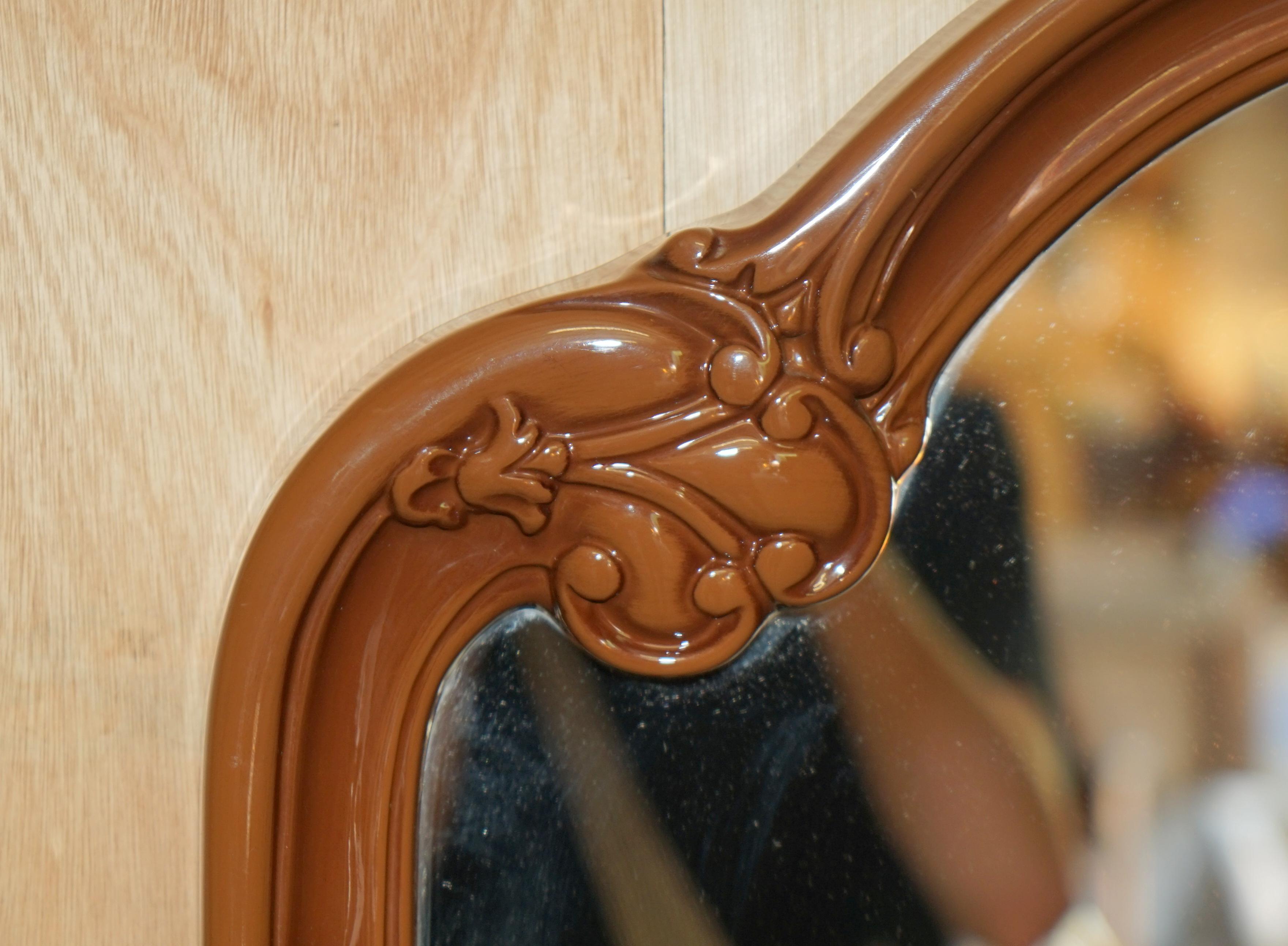 Hand-Crafted DECORATIVE & ViNTAGE STYLE OVERMANTLE OR DRESSING TABLE MIRROR WITH THICK FRAME For Sale