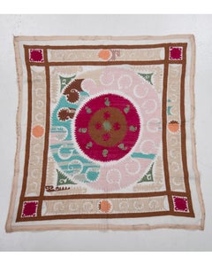 Decorative Vintage Suzani, Samarkand Uzbekistan, Mid 20th C.