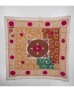 Decorative Vintage Suzani, Samarkand Uzbekistan, Mid 20th C.