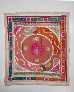 Decorative Vintage Suzani, Samarkand Uzbekistan, Mid 20th C.