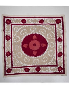 Decorative Vintage Suzani, Samarkand Uzbekistan, Mid 20th C.