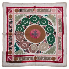 Decorative Vintage Suzani, Samarkand Uzbekistan, Mid 20th C.