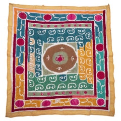 Suzani decorativo d'epoca, Samarcanda Uzbekistan, metà del XX secolo.