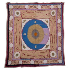 Suzani decorativo vintage, Samarcanda Uzbekistán, mediados del siglo XX