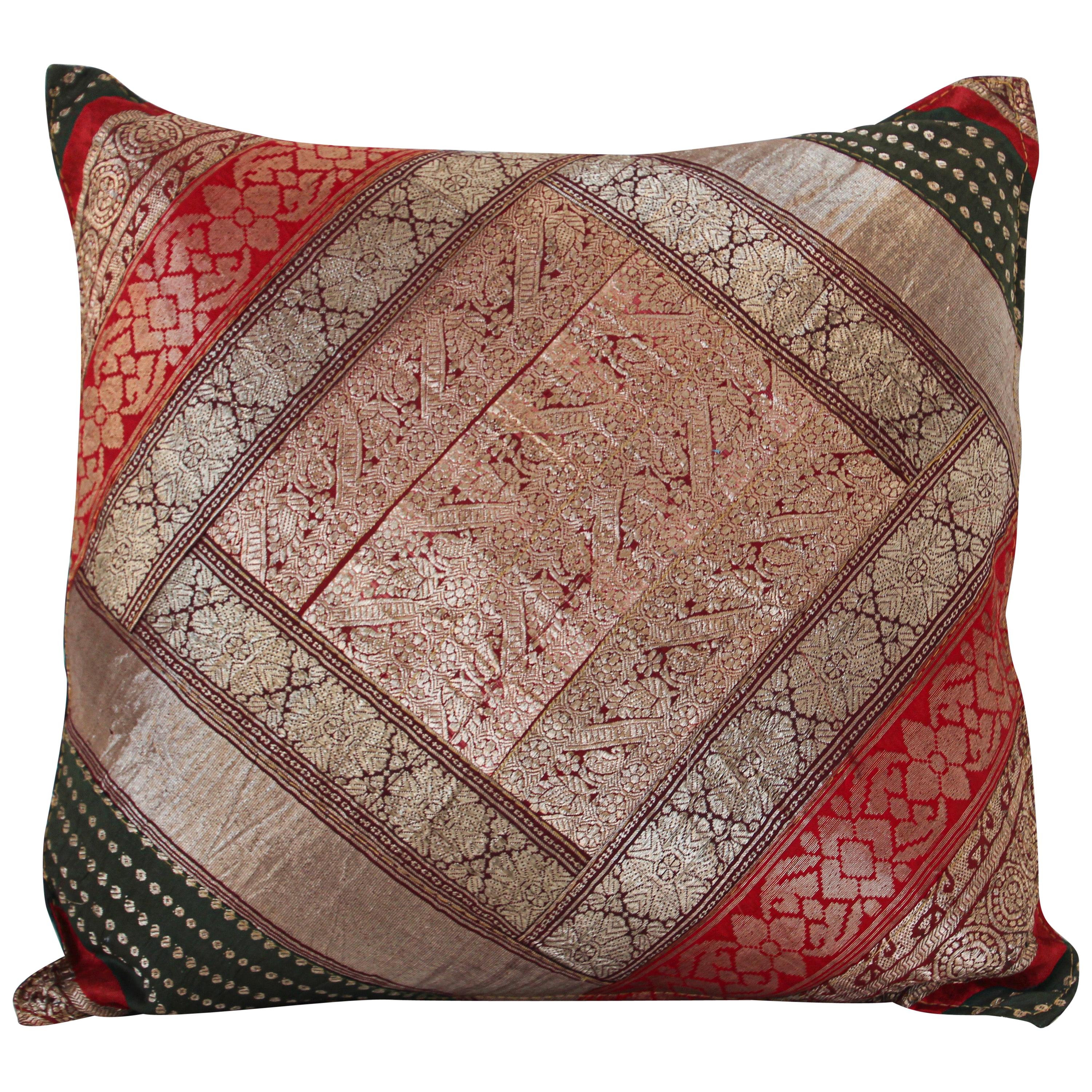 Details about  / 16/" DUPIONI SILK EMBROIDERED PAISLEY PILLOW CUSHION COVER Throw Indian Decor