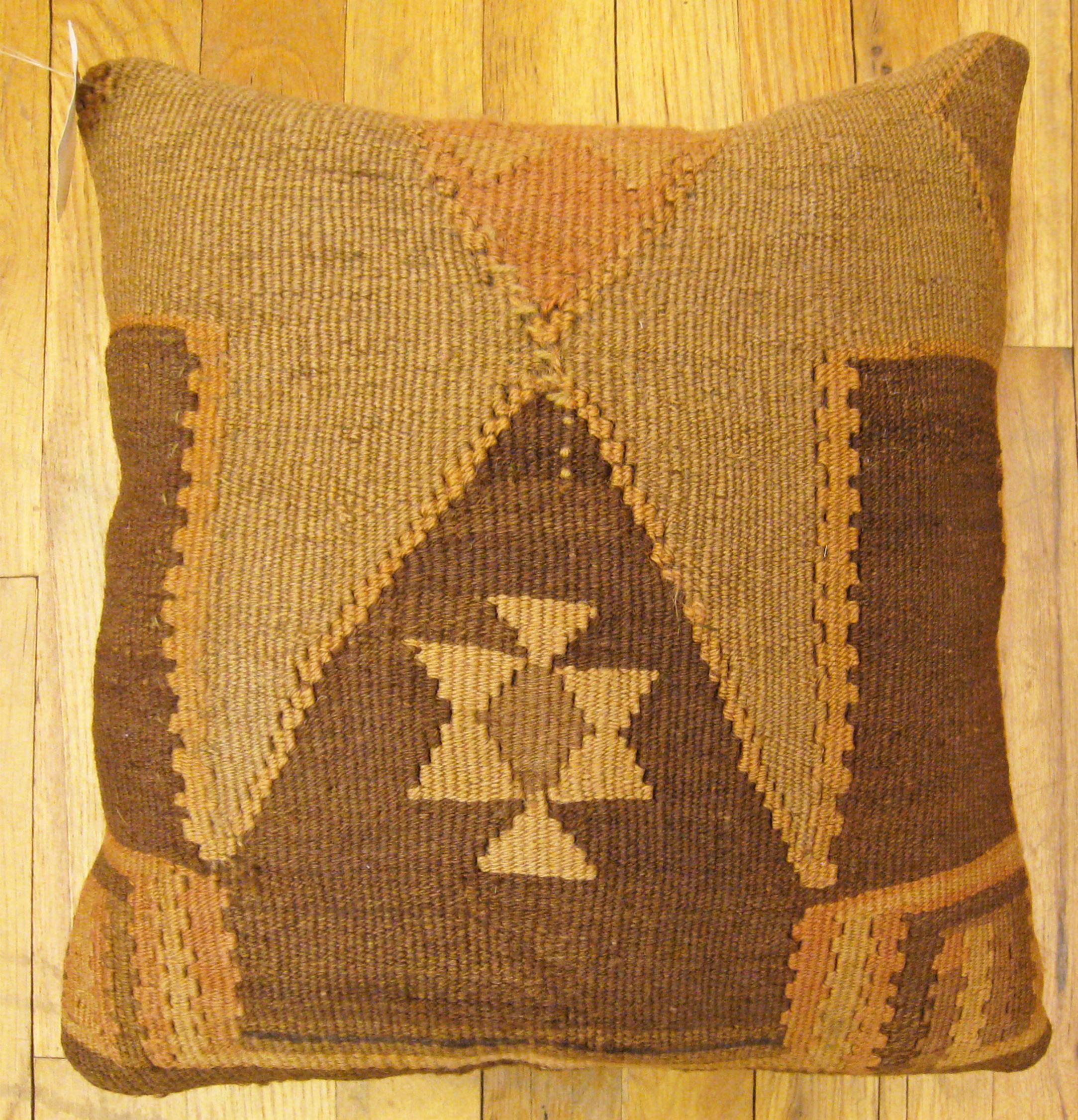 Vintage Turkish Kilim Pillow; Größe 1'4