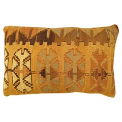Decorative Vintage Turkish Kilim Pillow with Geometric Abstracts