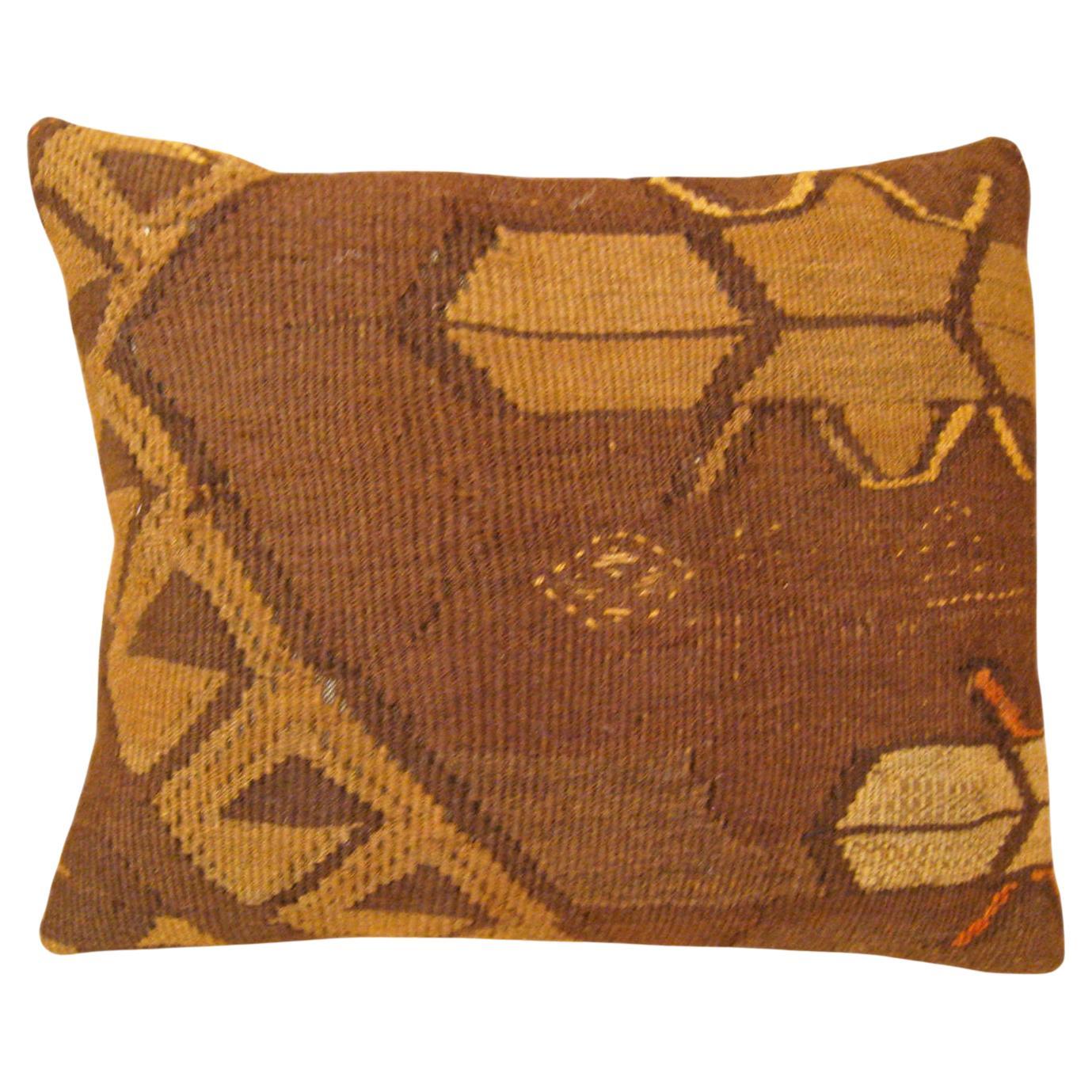 Decorative Vintage Turkish Kilim Pillow with Geometric Abstracts For Sale