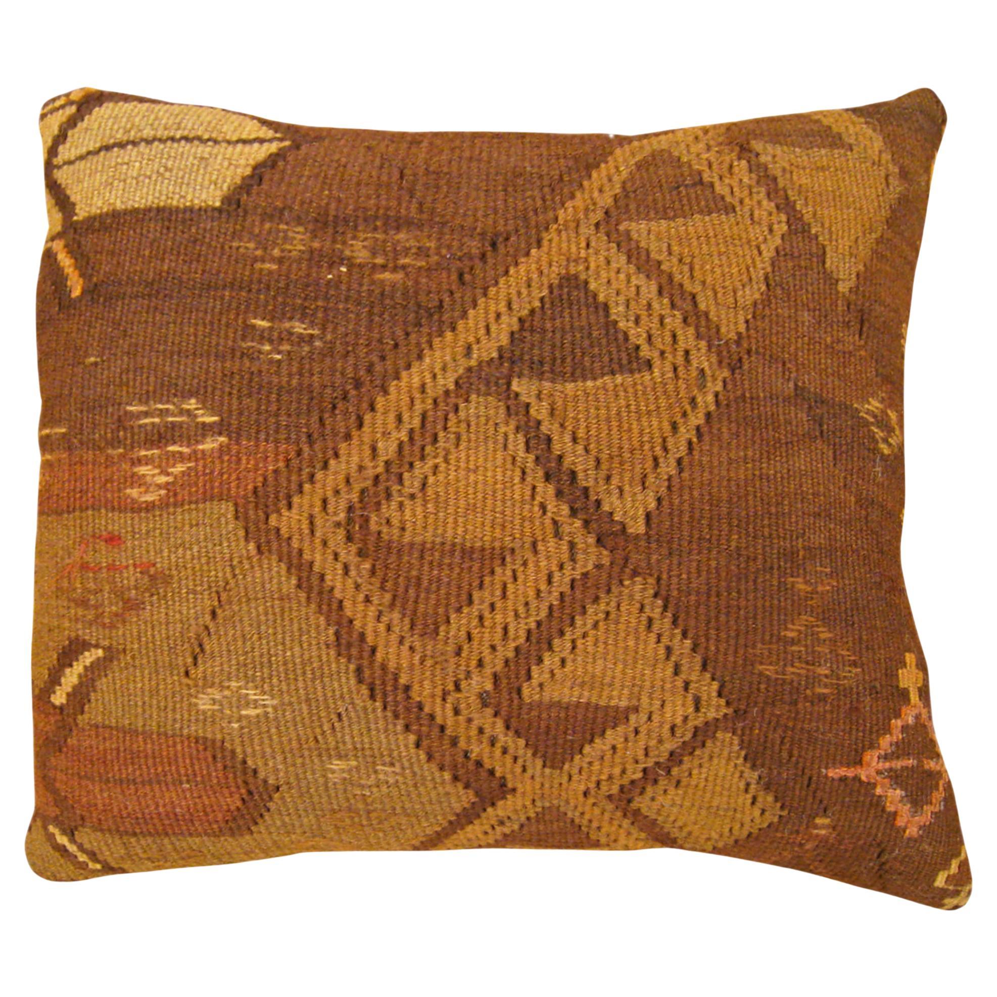 Decorative Vintage Turkish Kilim Pillow with Geometric Abstracts For Sale