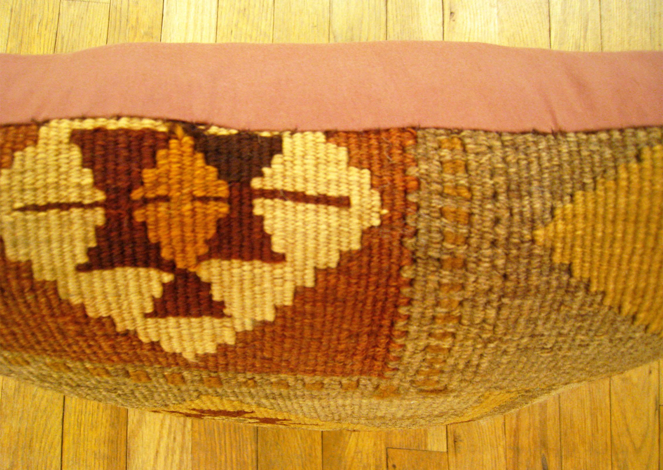 Decorative Vintage Turkish Kilim Rug Pillow with Geometric Abstracts In Good Condition For Sale In New York, NY