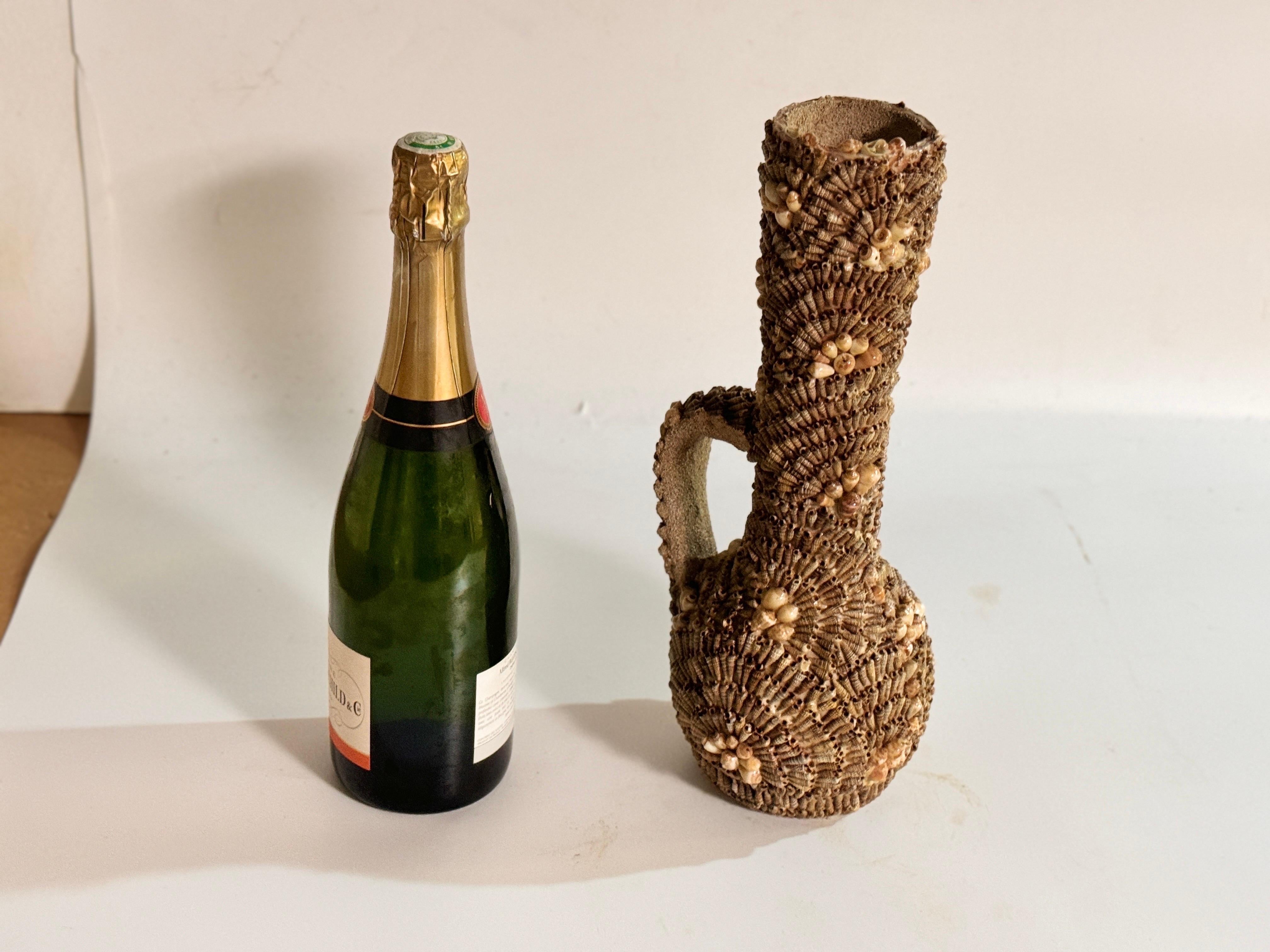 Terracotta Vaso decorativo d'epoca in ceramica e conchiglie, Francia, circa 1970 in vendita