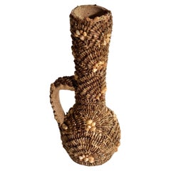 Decorative Vintage Vase in Pottery and Sea Shells, France, circa 1970