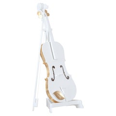 Decorative Violin, Brahms Violin, White, Handmade in Portugal by Lusitanus Home
