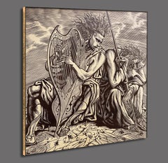 David & Saul, Michael Verkholantsev Collaboration, Art Deco Wood Wall Panel