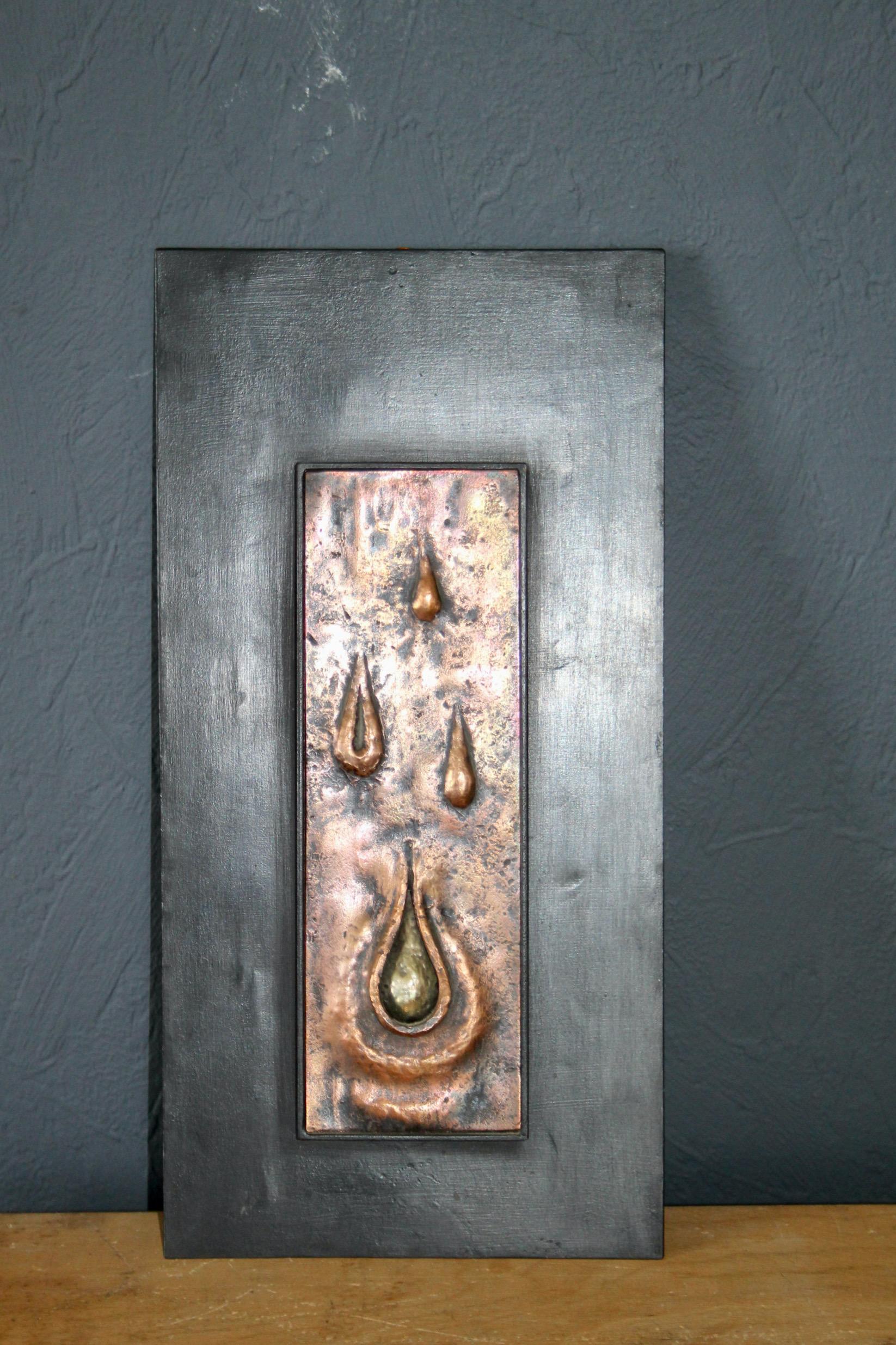 Decorative wall metal and bronze sculpture
