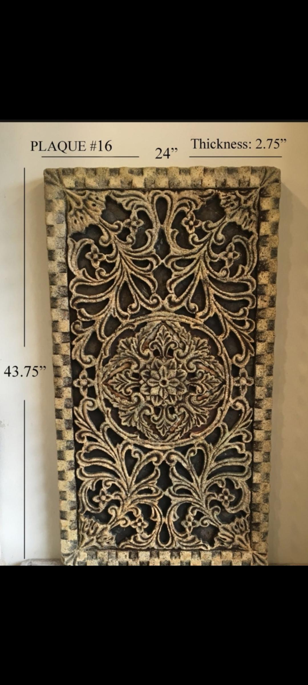 Dekorative Wand Material Wandkunst Reclaimed Hand Carved Inlaid Stone Panel (Französisch) im Angebot