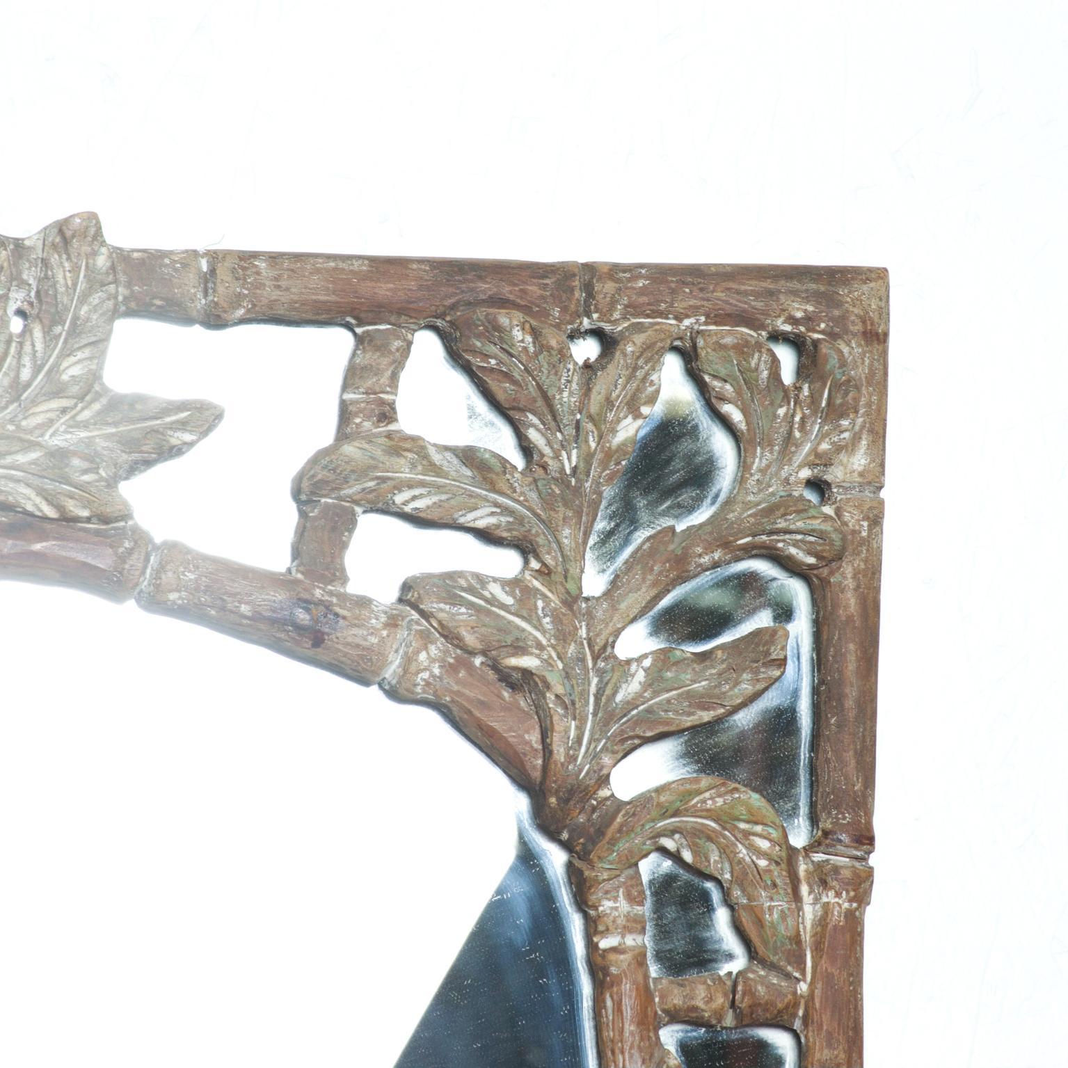 American Classical 1960s Wall Mirror Hand Carved Wood Frame For Sale