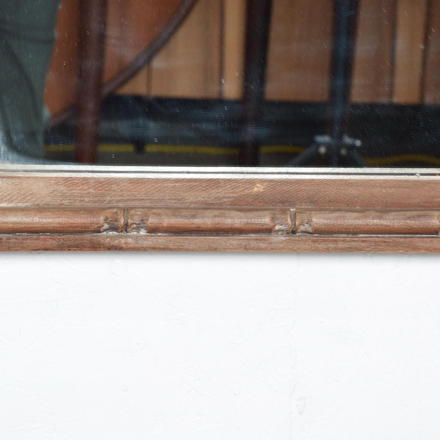 1960s Wall Mirror Hand Carved Wood Frame For Sale 1
