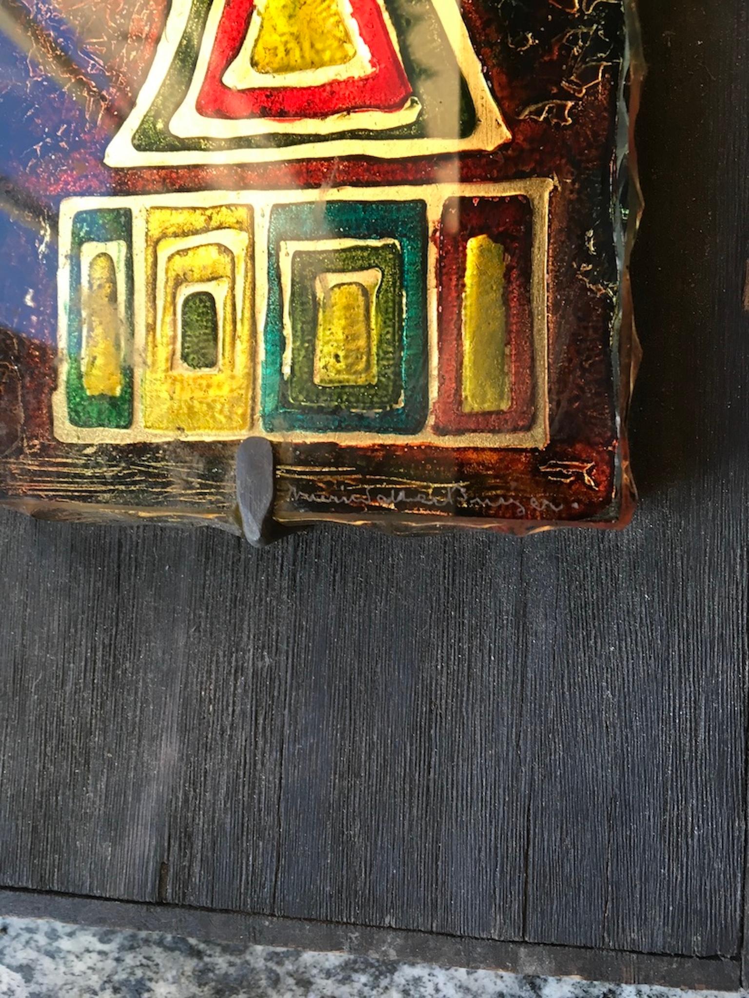 Italiano Pannello decorativo da parete di Erwin Walter Burger per Fontana Arte in vendita