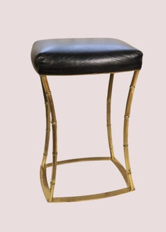 Attractive stool of the 1960s Bamboo Design, Brass