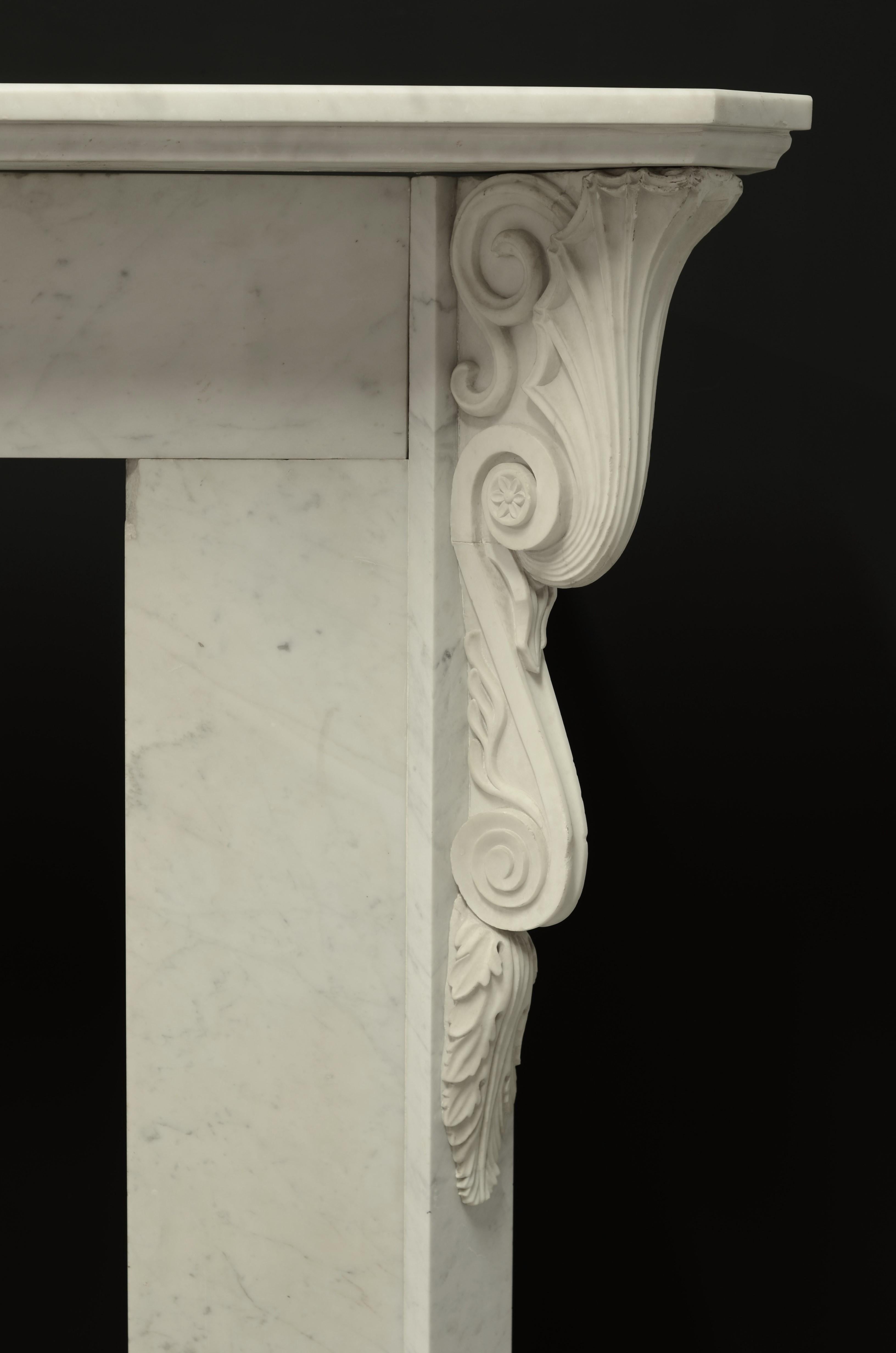 Decorative White Marble Fireplace Mantel 1