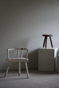Decorative White Painted Armchair, Wabi Sabi, Early 20th Century