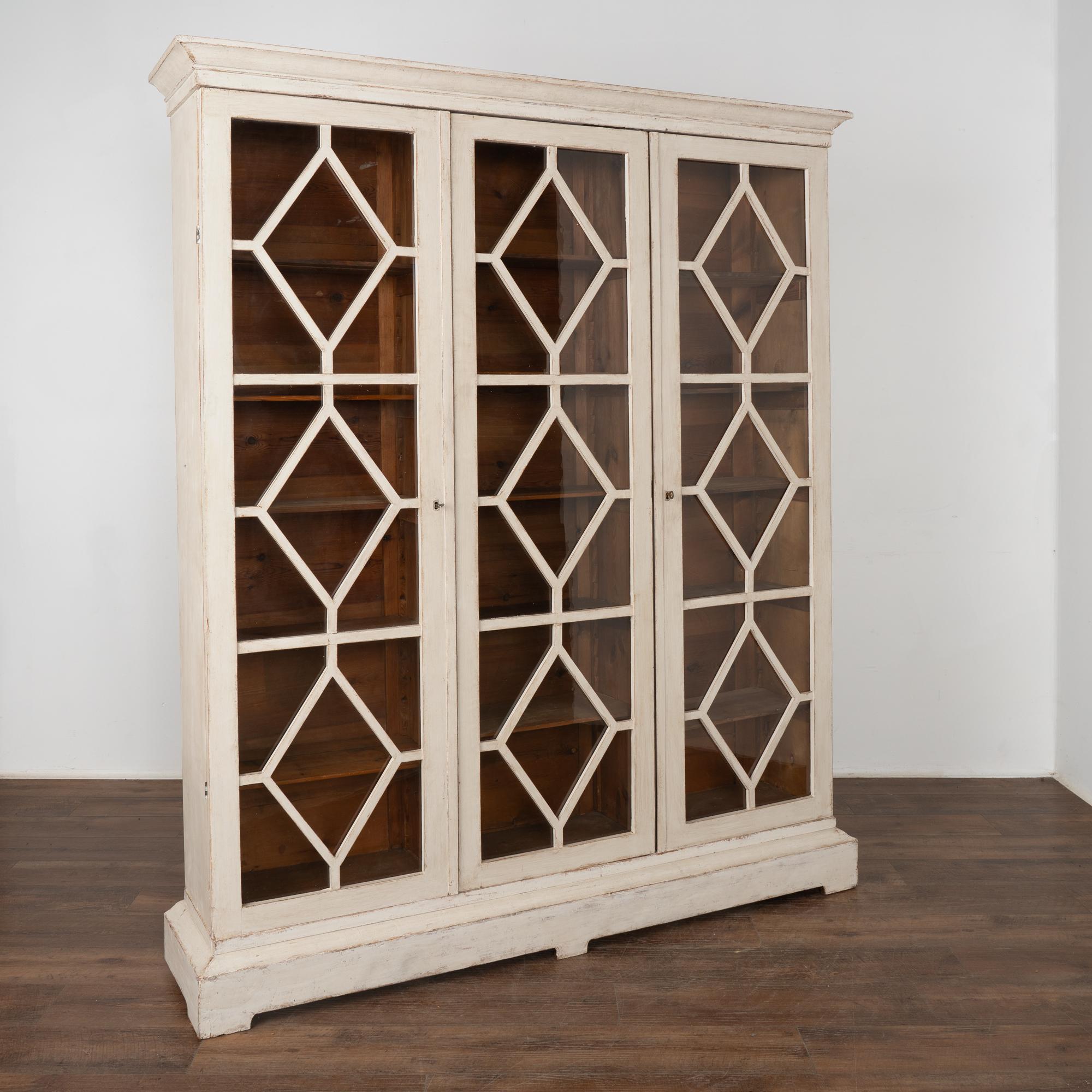 Decorative White Painted Bookcase Display from Denmark, circa