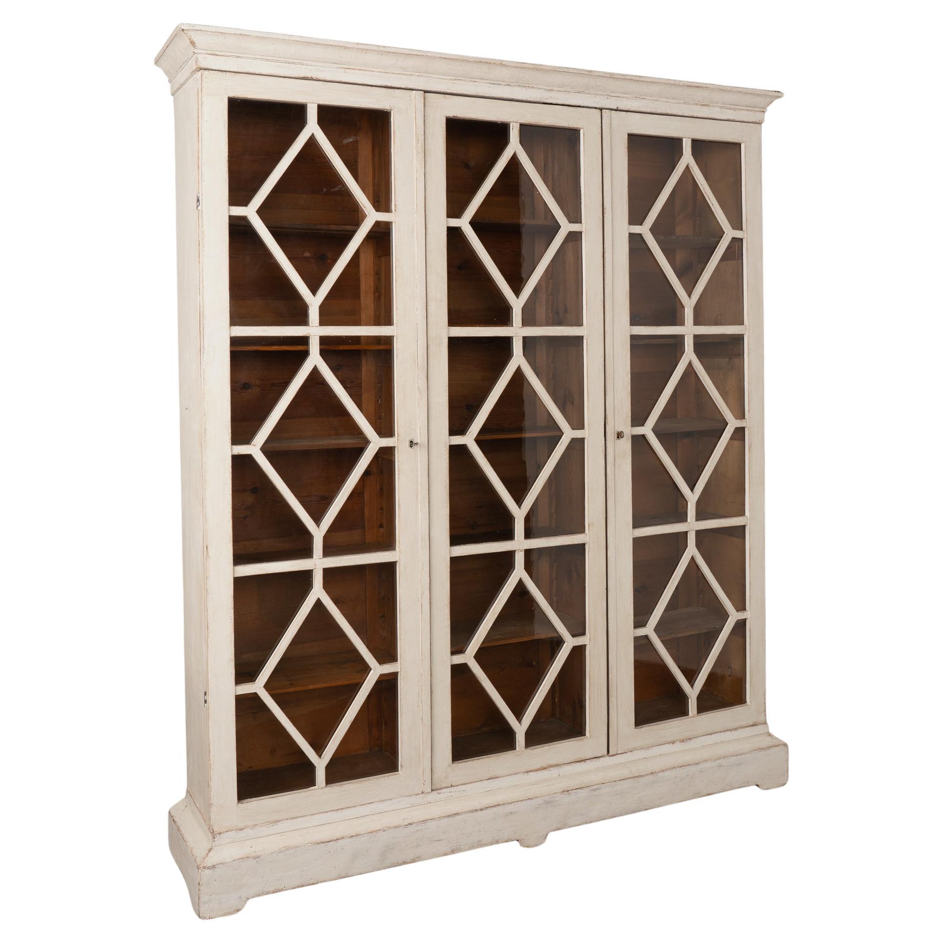 Decorative White Painted Bookcase Display from Denmark, circa