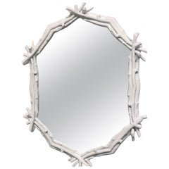 Espejo Decorativo Ramita Blanca