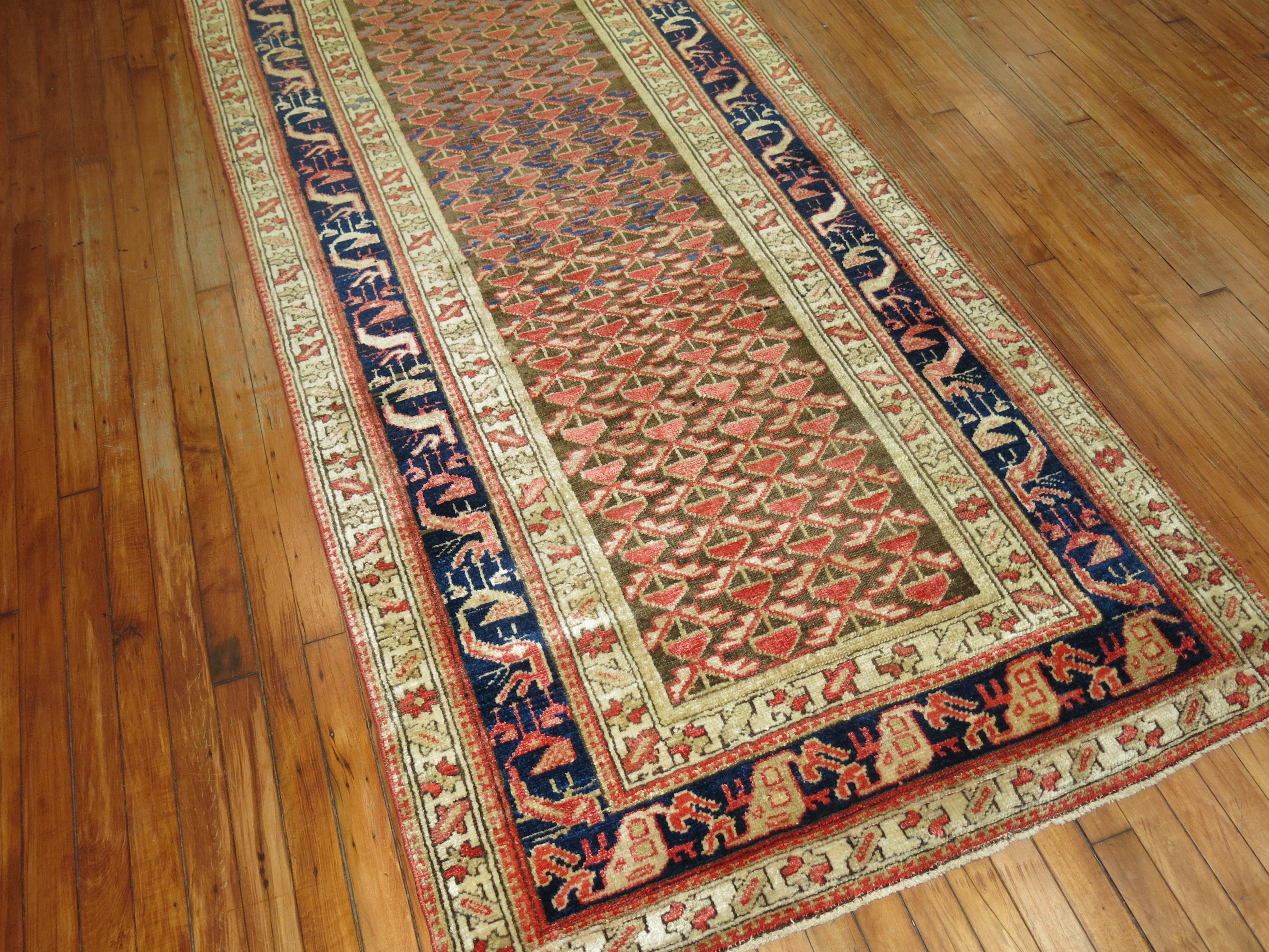 Tribal Decorative Wide Traditional Persian Malayer Long Runner For Sale