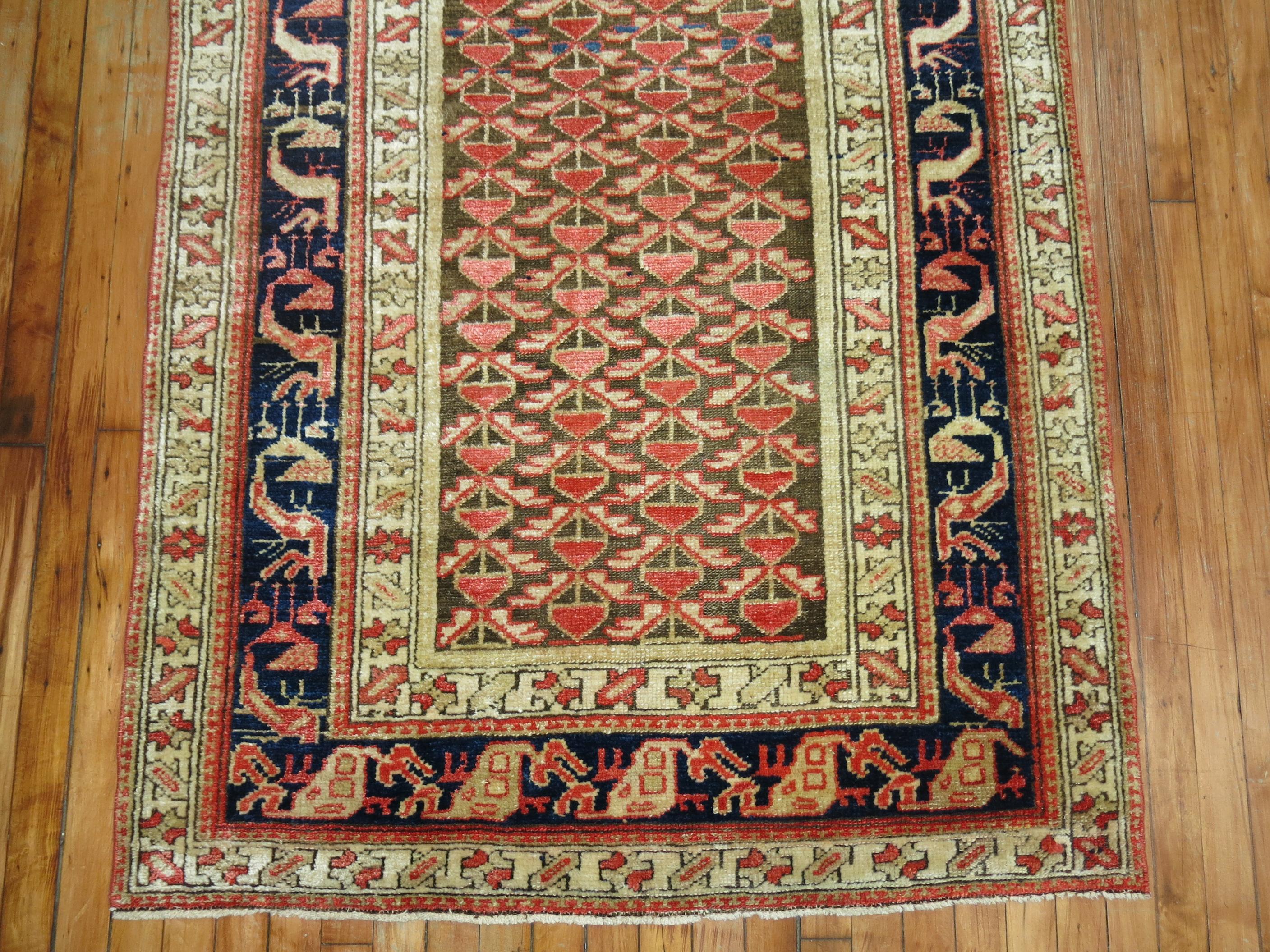 Decorative Wide Traditional Persian Malayer Long Runner For Sale 1