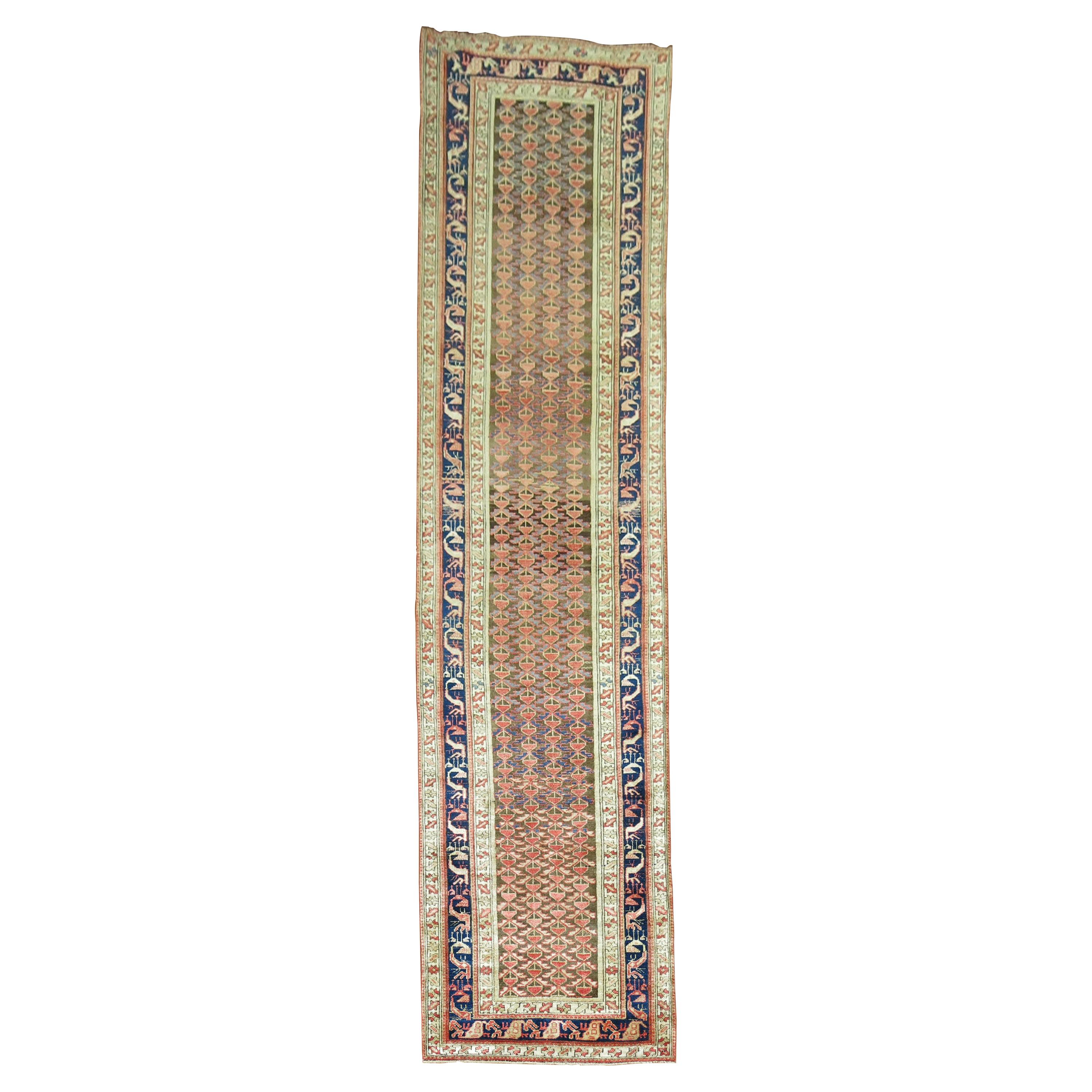 Decorative Wide Traditional Persian Malayer Long Runner For Sale