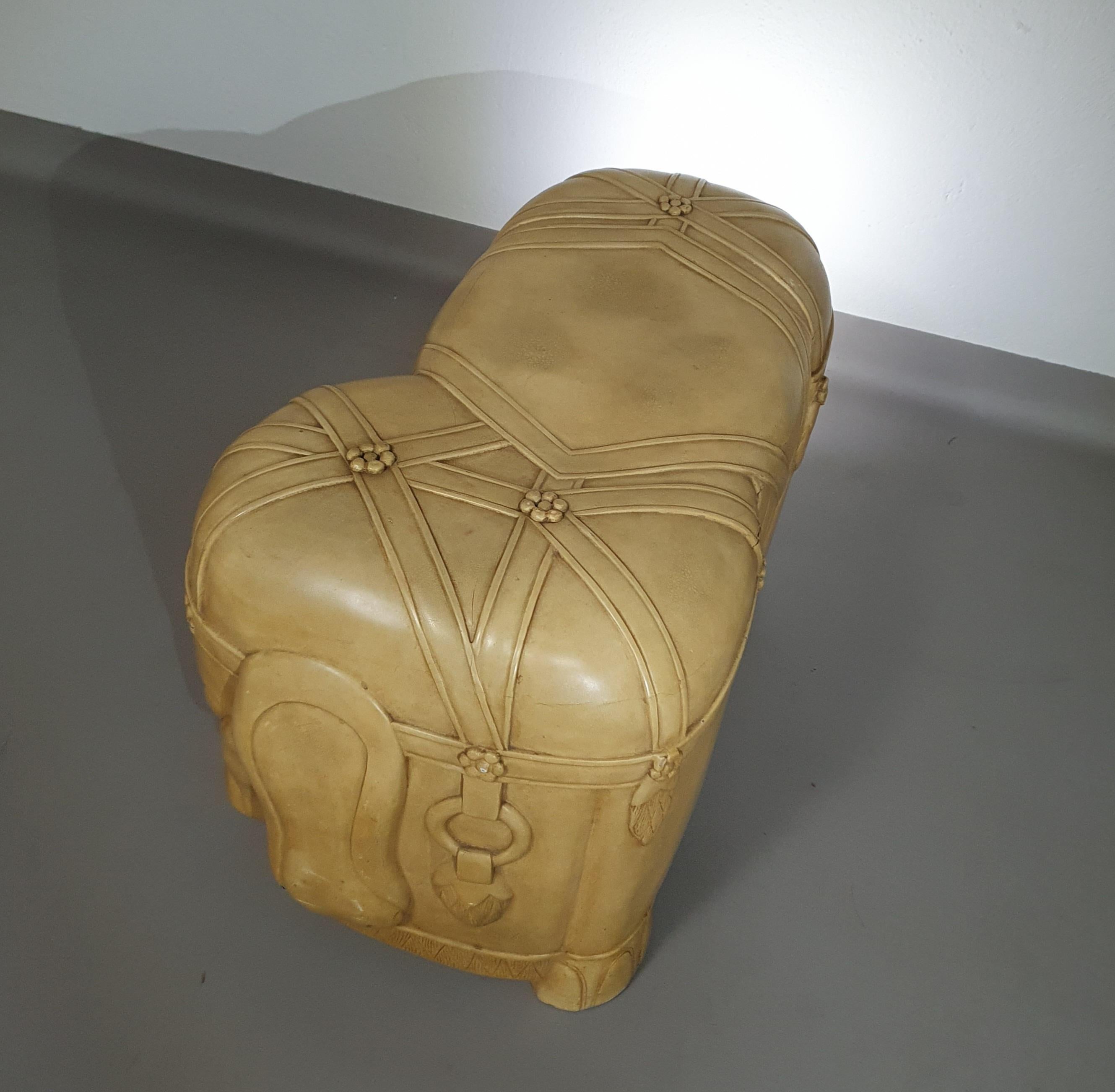 Decorative wood and resin elephant form table For Sale 7