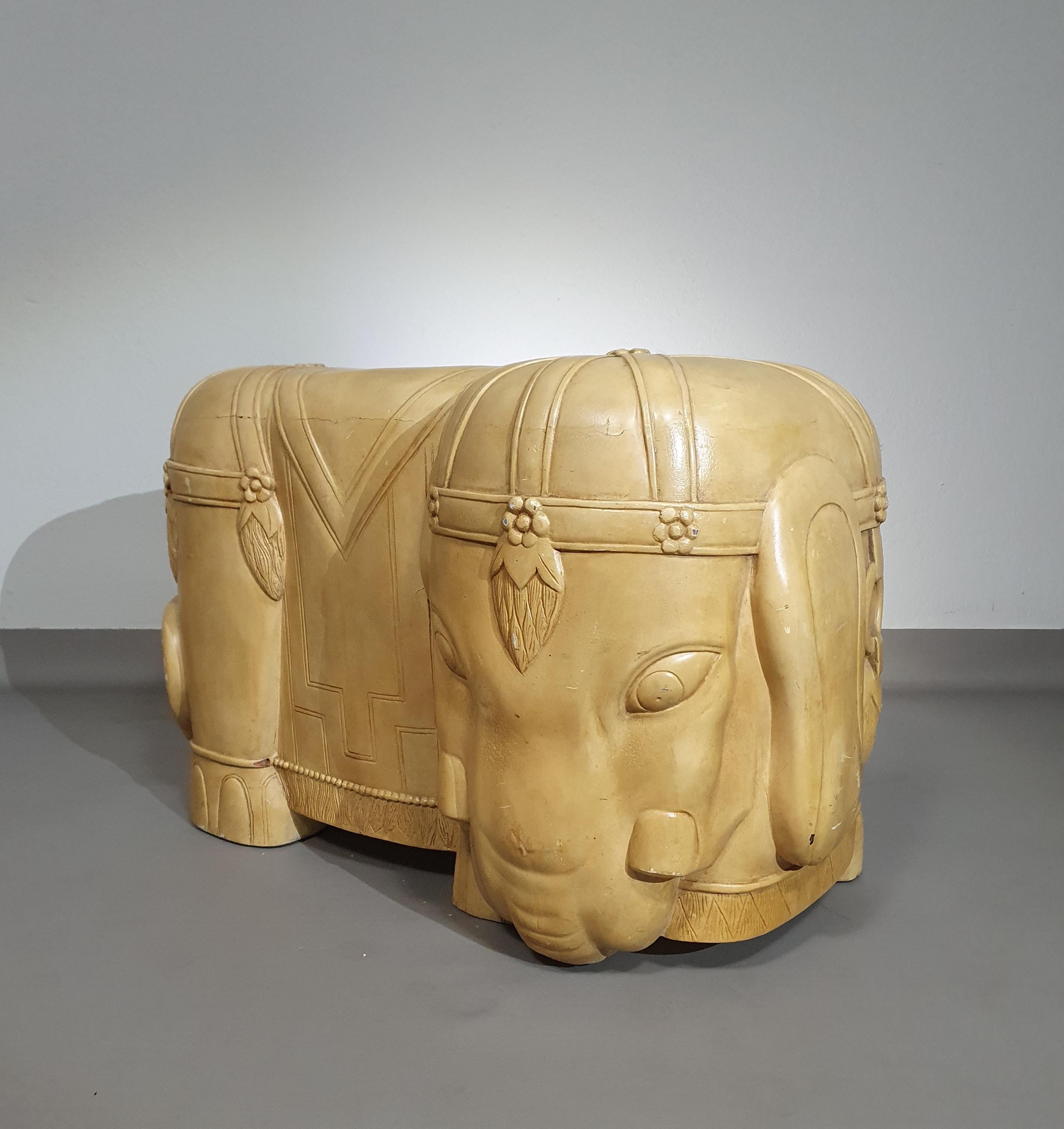 Epoxy Resin Decorative wood and resin elephant form table For Sale