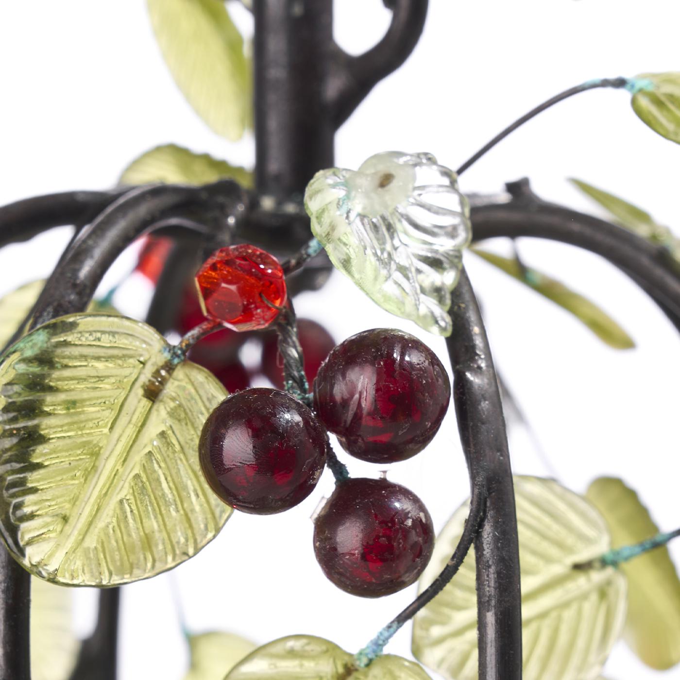 Dekorativer Kerzenständer aus Holz mit Glasbeeren und Blättern Nr. 3 im Angebot 2